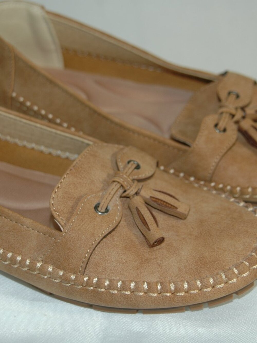 Tan Suede Loafers with Tassel Detail - Picture 6 of 7